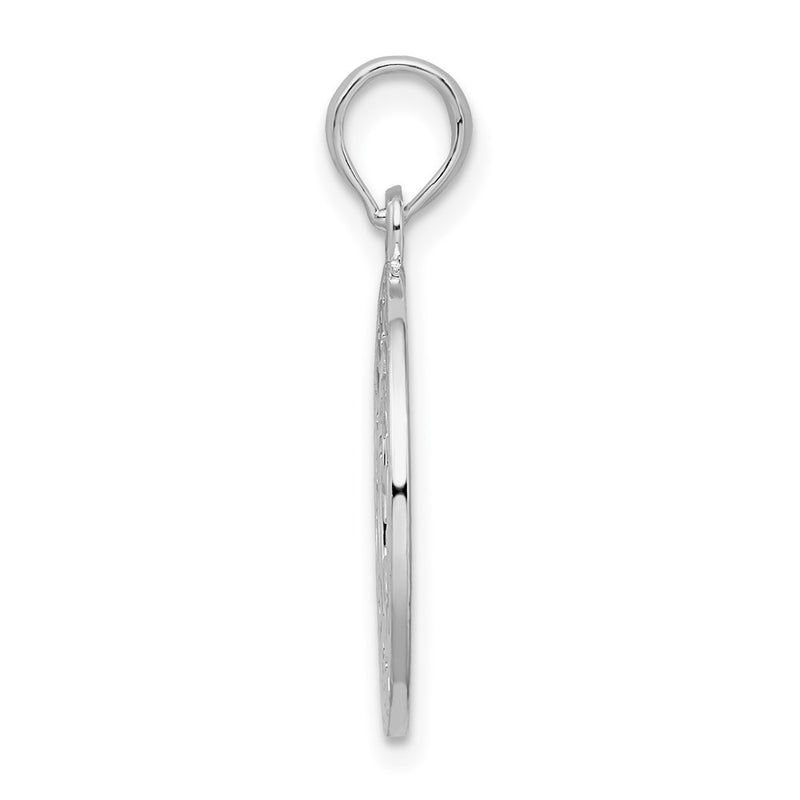 Sterling Silver De-Ani Rhodium-Plated Virginia Beach With Dolphins Circle Pendant