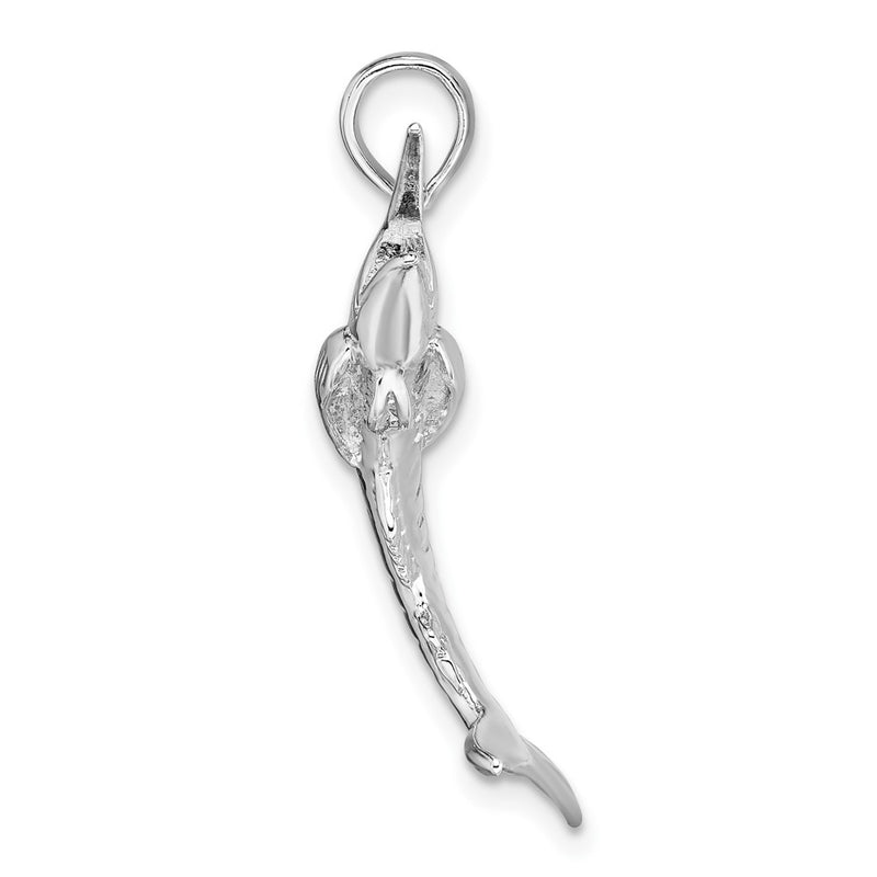 Sterling Silver De-Ani Rhodium-Plated Polished 3D Blue Marlin Pendant