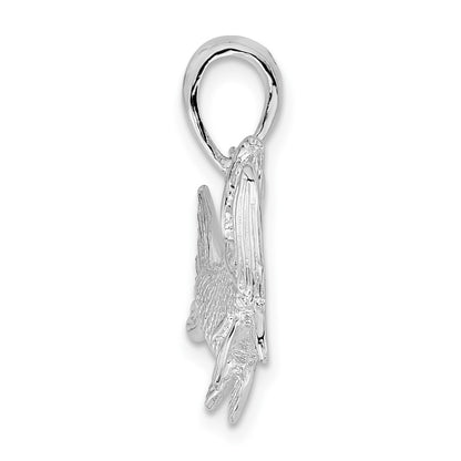 Sterling Silver De-Ani Rhodium-Plated Polished Tarpon Fish Pendant