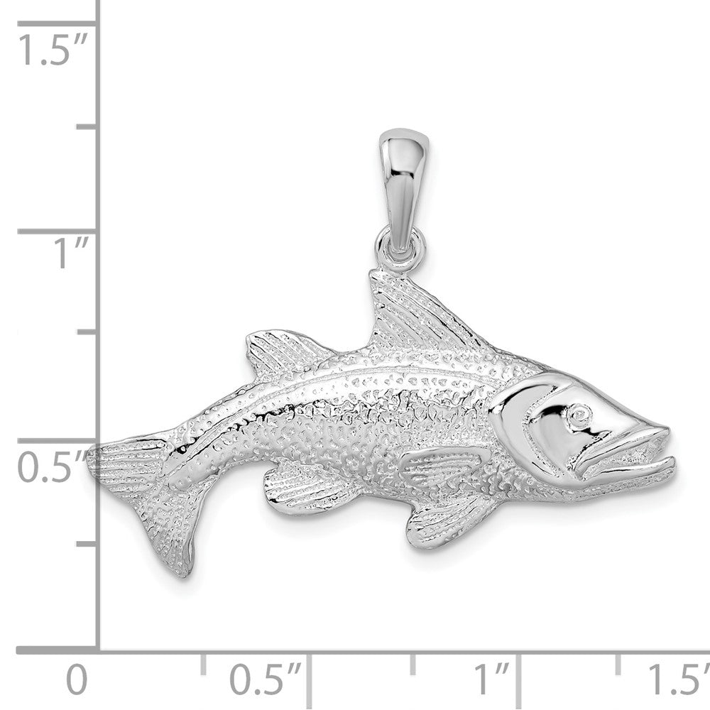 Sterling Silver De-Ani Rhodium-Plated Polished Red Fish Pendant