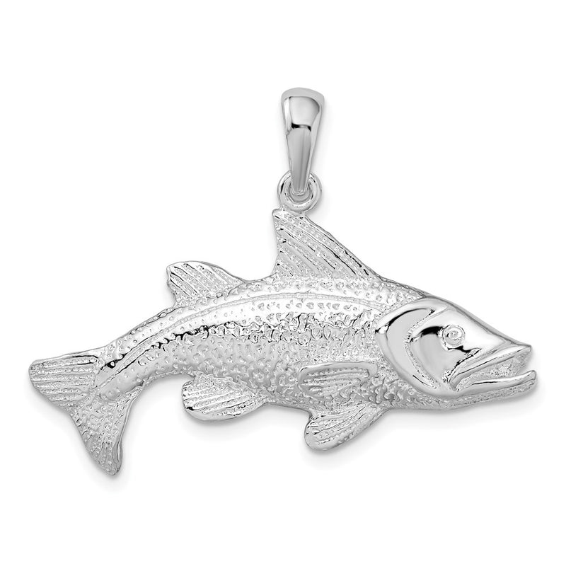 Sterling Silver De-Ani Rhodium-Plated Polished Red Fish Pendant