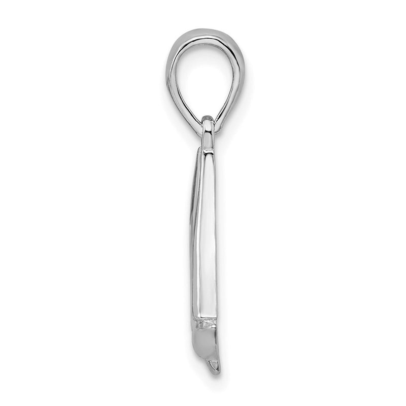 Sterling Silver De-Ani Rhodium-Plated Polished Sailboat Pendant