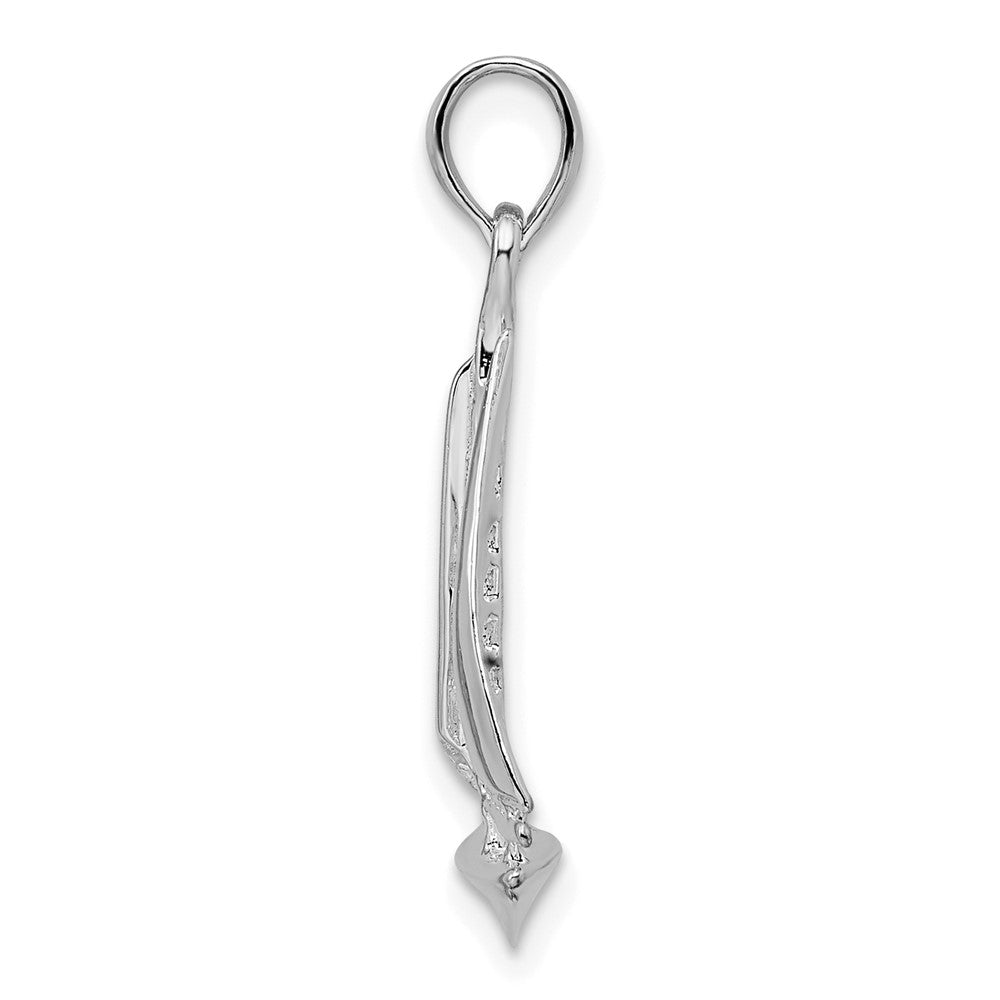 Sterling Silver De-Ani Rhodium-Plated Polished 3D Sailboat Pendant