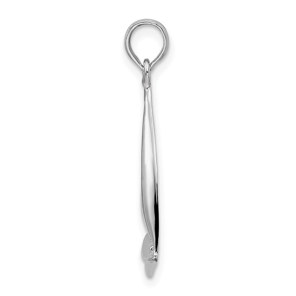 Sterling Silver De-Ani Rhodium-Plated Polished Sailboat Pendant