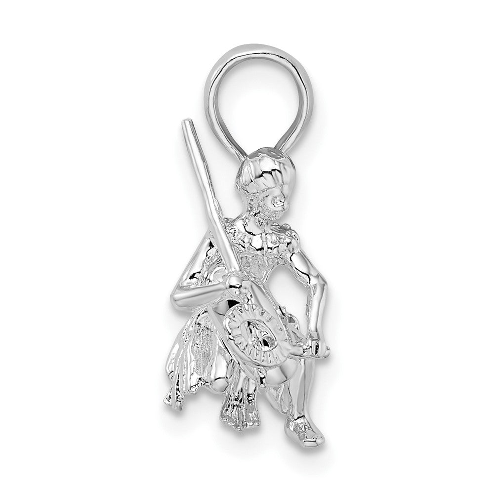 Sterling Silver Polished 3D Island Warrior Pendant