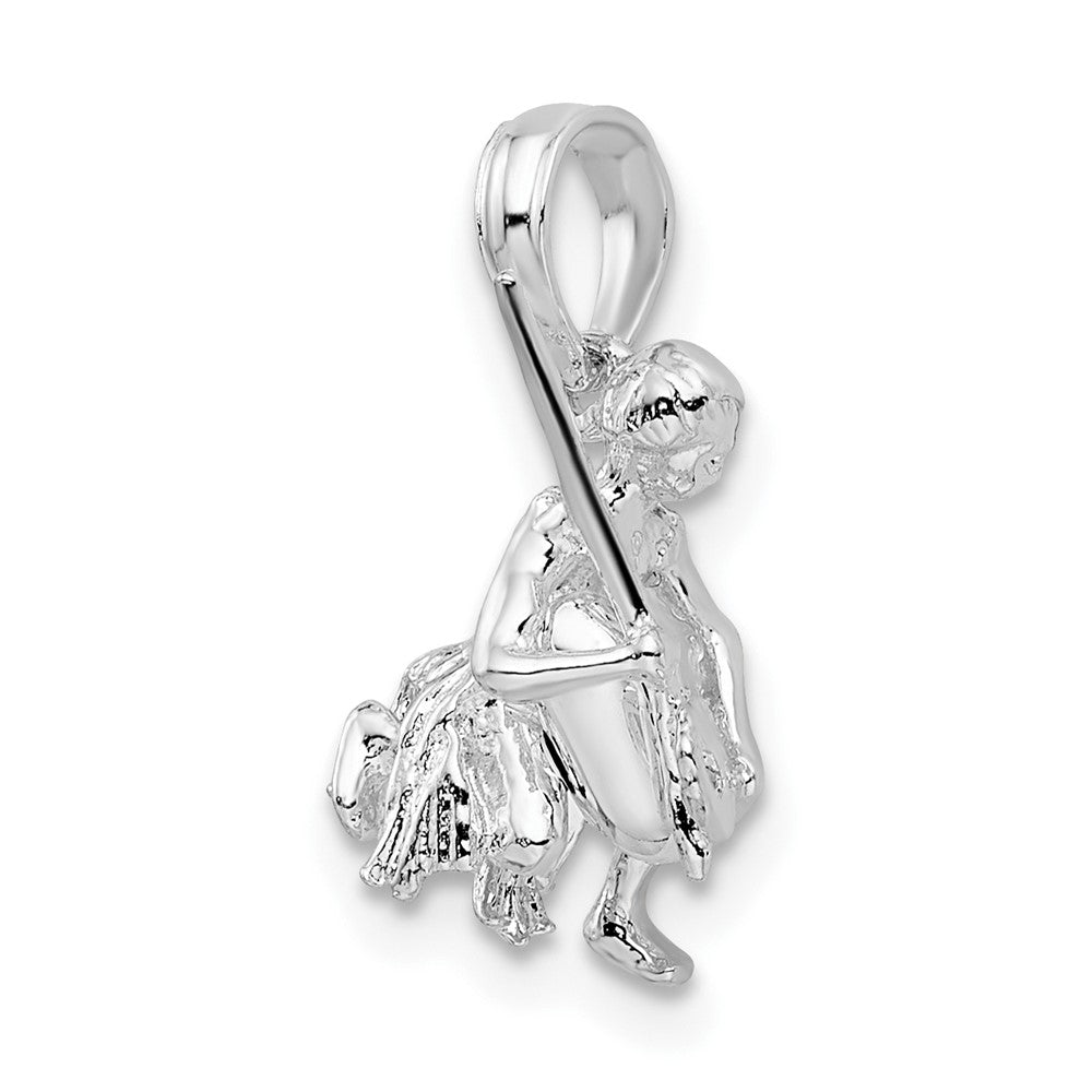 Sterling Silver Polished 3D Island Warrior Pendant