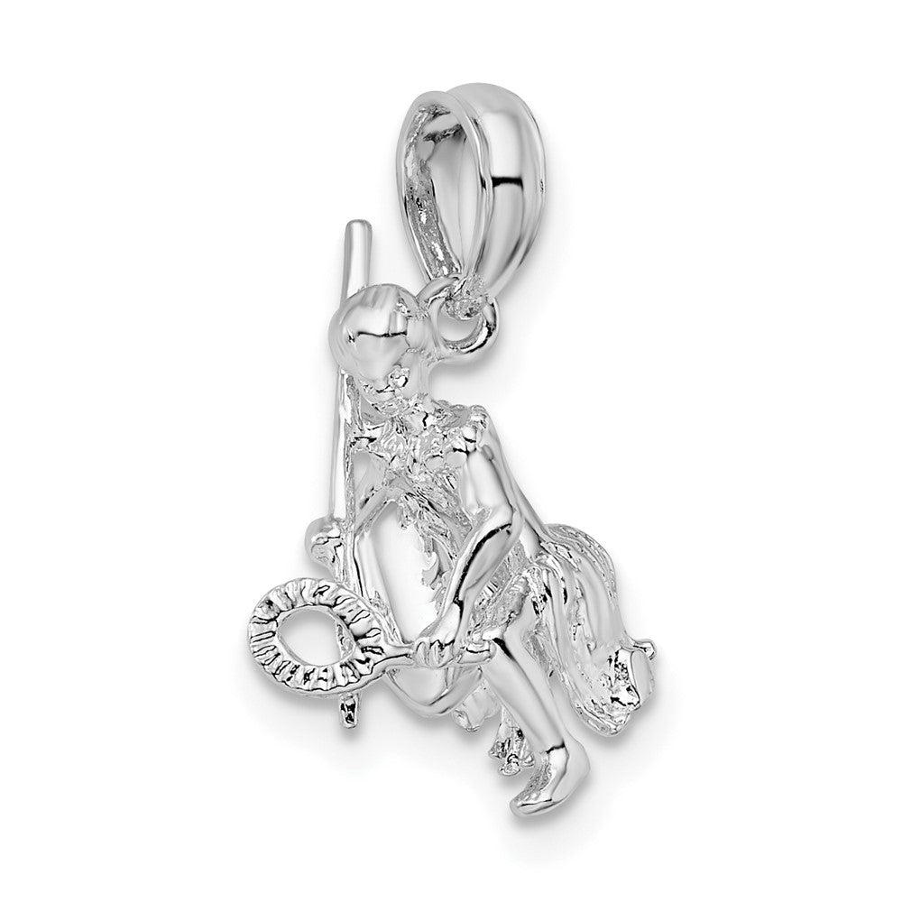 Sterling Silver Polished 3D Island Warrior Pendant