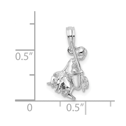 Sterling Silver Polished 3D Island Warrior Pendant