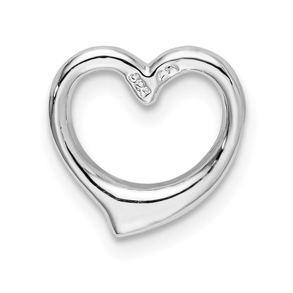 Sterling Silver De-Ani Rhodium-Plated Polished Heart Slide