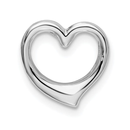 Sterling Silver De-Ani Rhodium-Plated Polished Heart Slide