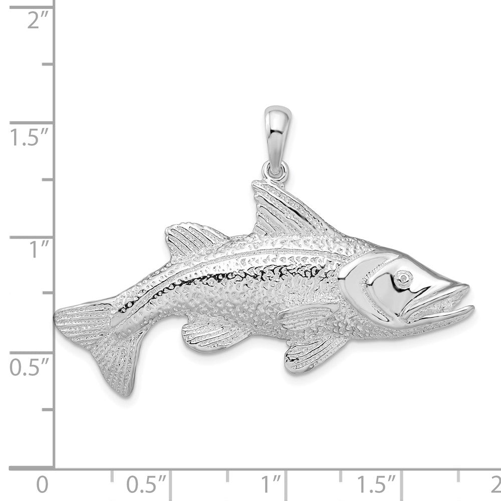 Sterling Silver De-Ani Rhodium-Plated Polished Red Fish Pendant