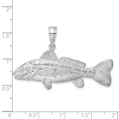 Sterling Silver De-Ani Rhodium-Plated Polished 3D Red Fish Pendant