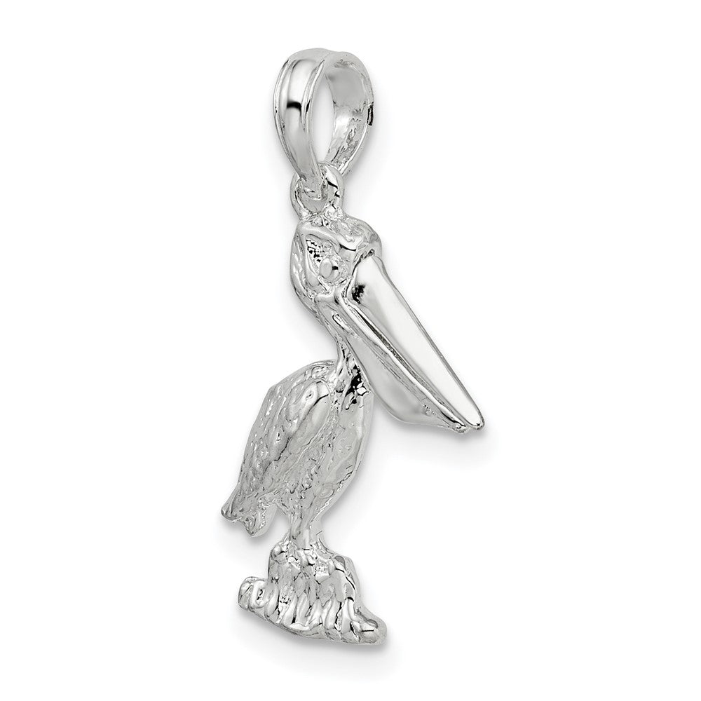 Sterling Silver De-Ani Small 3D Standing Moveable Mouth Pelican Pendant