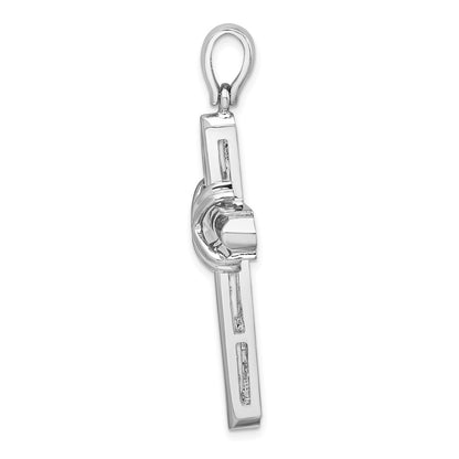 Sterling Silver De-Ani Small Rounded X-Center With Frame Cross Pendant