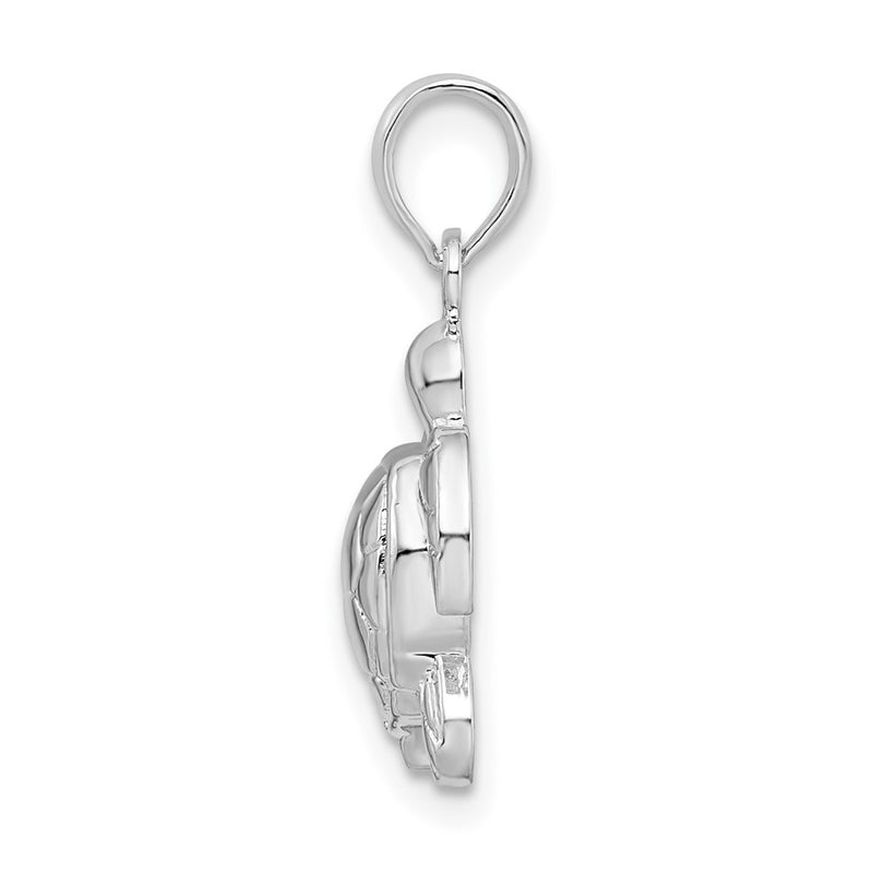 Sterling Silver De-Ani Rhodium-Plated Polished Sea Turtle Pendant
