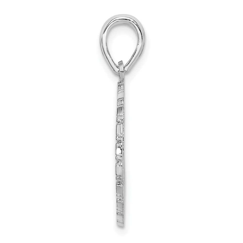 Sterling Silver De-Ani Rhodium-Plated Jamaica With Palm Tree Cut-Out Disc Pendant