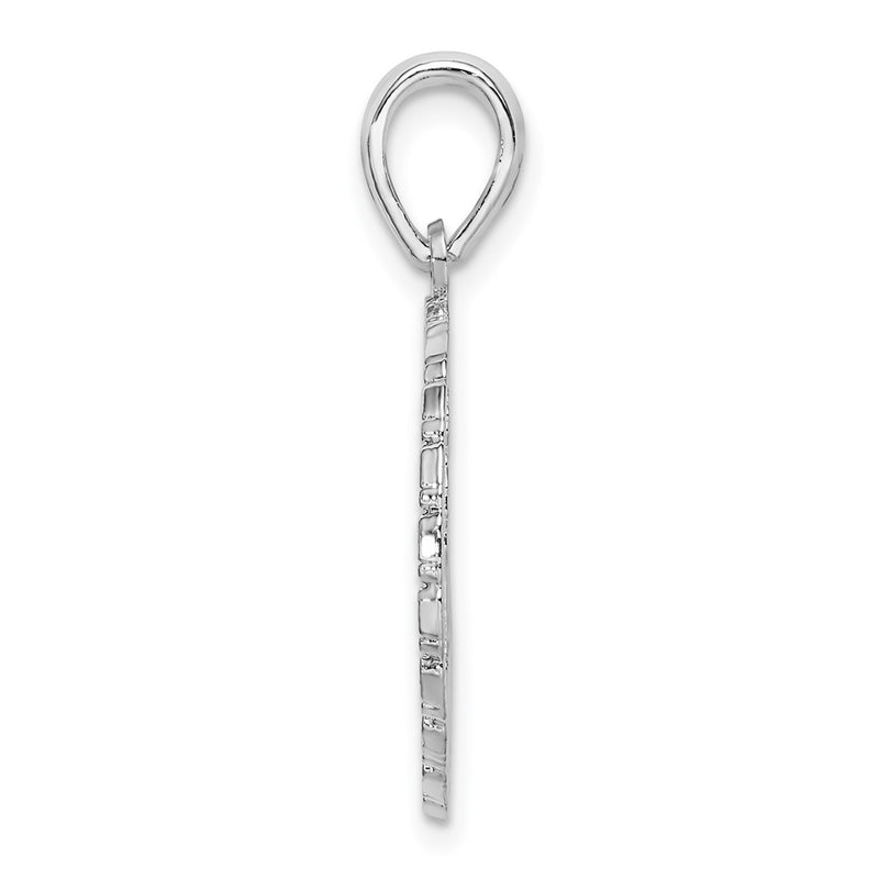 Sterling Silver De-Ani Rhodium-Plated Jamaica With Palm Tree Cut-Out Disc Pendant