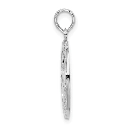 Sterling Silver De-Ani Rhodium-Plated Jamaica Round Circle With Sailboat Pendant
