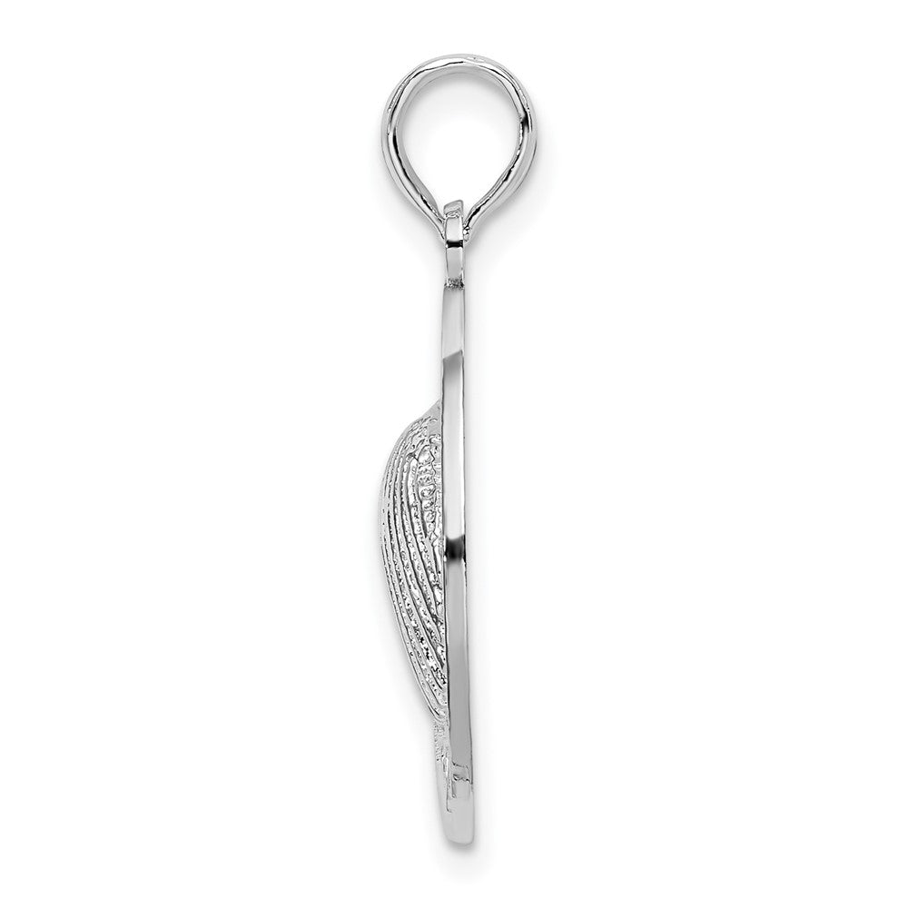 Sterling Silver De-Ani Rhodium-Plated Jamaica Round Circle With Shell Pendant