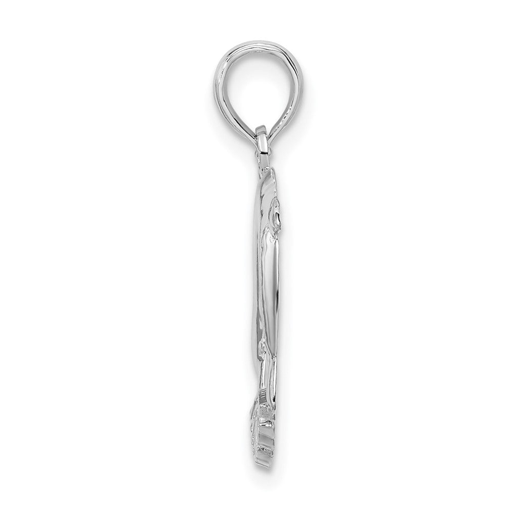 Sterling Silver De-Ani Rhodium-Plated Jamaica 2 Jumping Dolphins Pendant