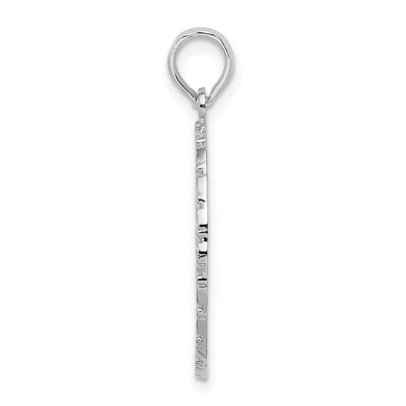 Sterling Silver De-Ani Rhodium-Plated Jamaica Oval Bird And Flower Pendant