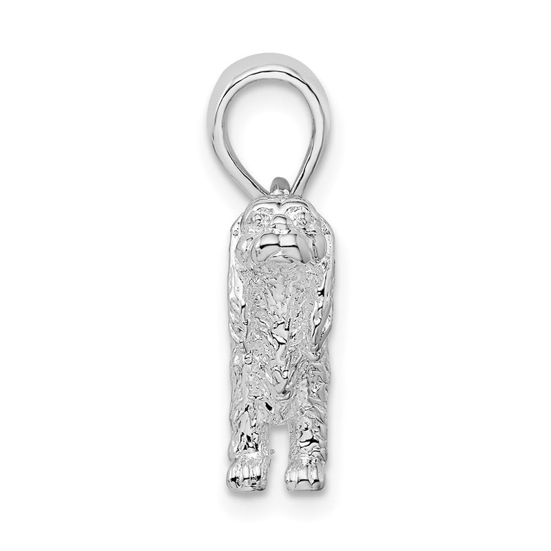 Sterling Silver De-Ani Rhodium-Plated 3D Cavalier King Charles Spaniel Pendant