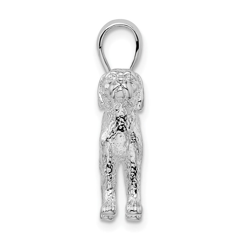 Sterling Silver De-Ani Rhodium-Plated Textured 3D English Pointer Dog Pendant