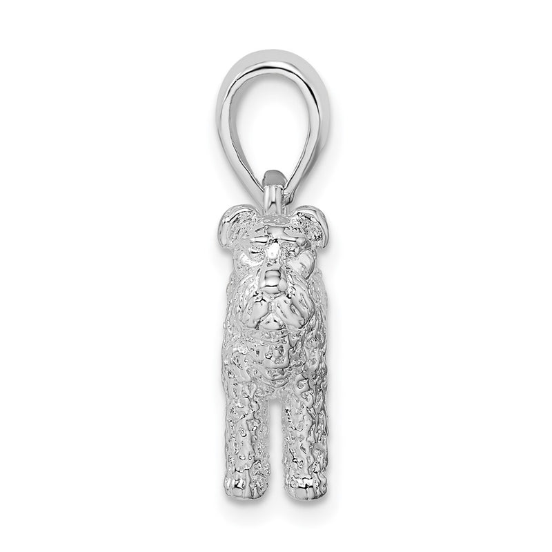 Sterling Silver De-Ani Rhodium-Plated Textured 3D Welsh Terrier Pendant