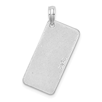 Sterling Silver De-Ani Rhodium-Plated St. Thomas License Plate Pendant