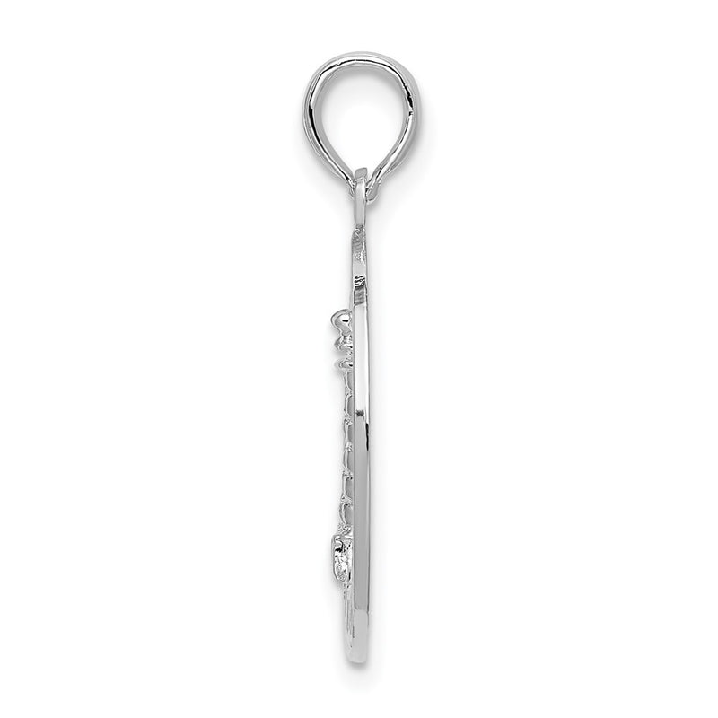 Sterling Silver De-Ani Rhodium-Plated Kennebunkport Circle With Lighthouse Pendant