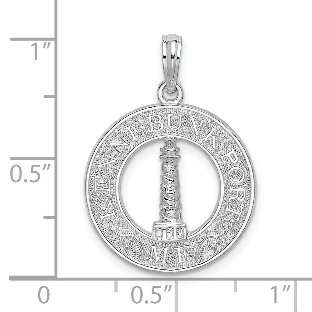 Sterling Silver De-Ani Rhodium-Plated Kennebunkport Circle With Lighthouse Pendant