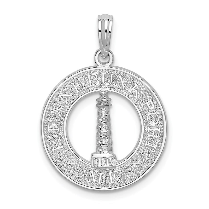 Sterling Silver De-Ani Rhodium-Plated Kennebunkport Circle With Lighthouse Pendant