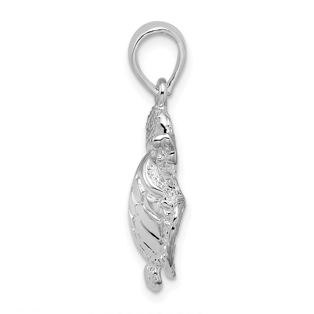 Sterling Silver De-Ani Rhodium-Plated Polished Sea Turtle Pendant