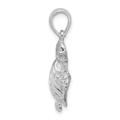 Sterling Silver De-Ani Rhodium-Plated Polished Sea Turtle Pendant