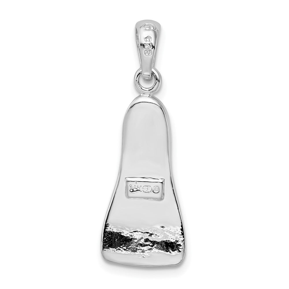 Sterling Silver De-Ani Rhodium-Plated Polished 3D Scuba Flipper Pendant