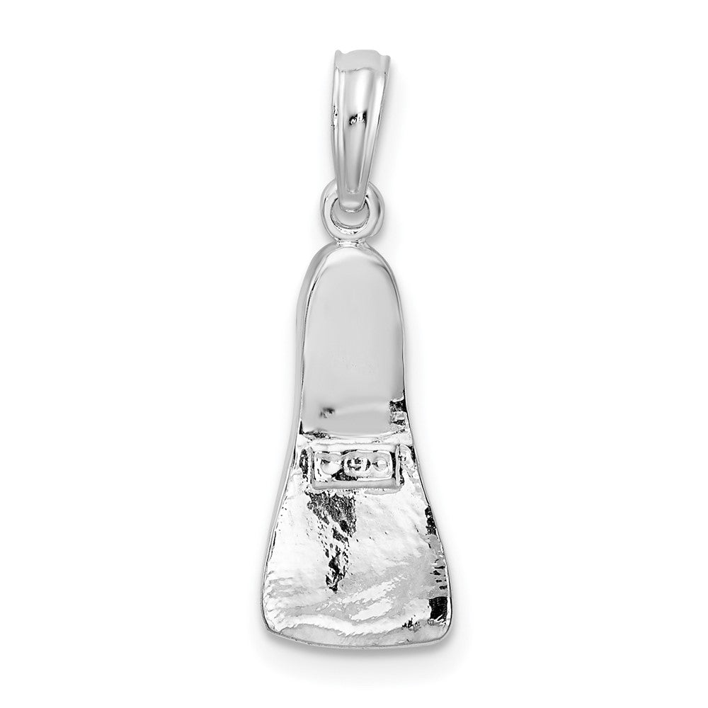 Sterling Silver De-Ani Rhodium-Plated Polished 3D Scuba Flipper Pendant