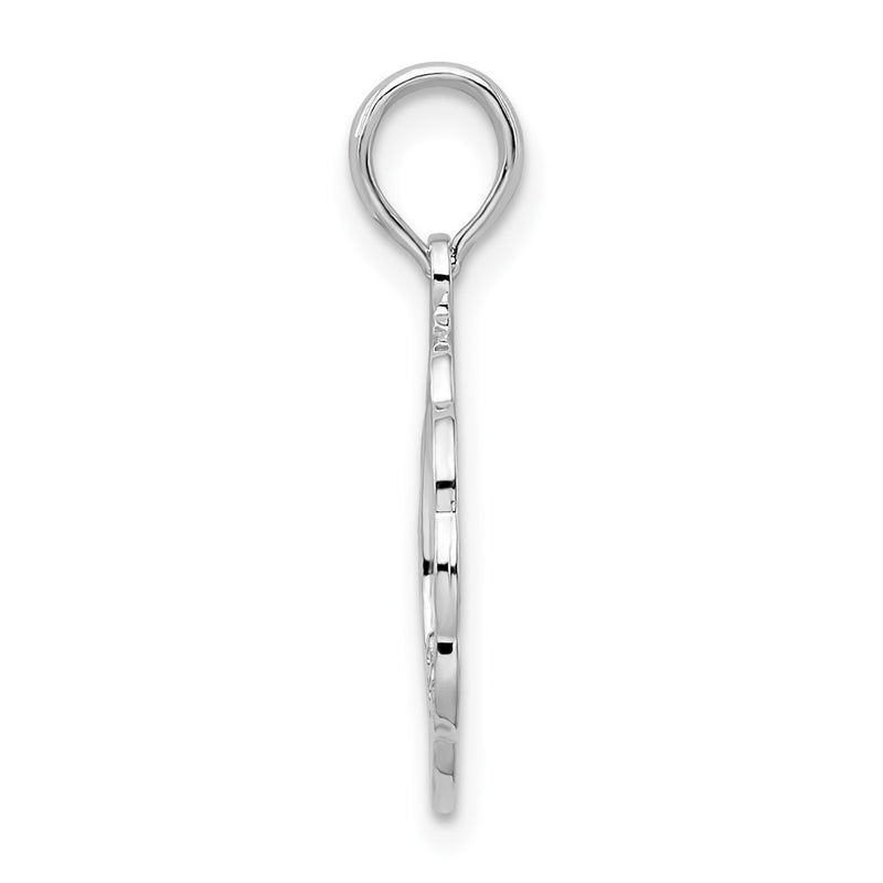 Sterling Silver De-Ani Rhodium-Plated Scalloped Holy Communion Pendant