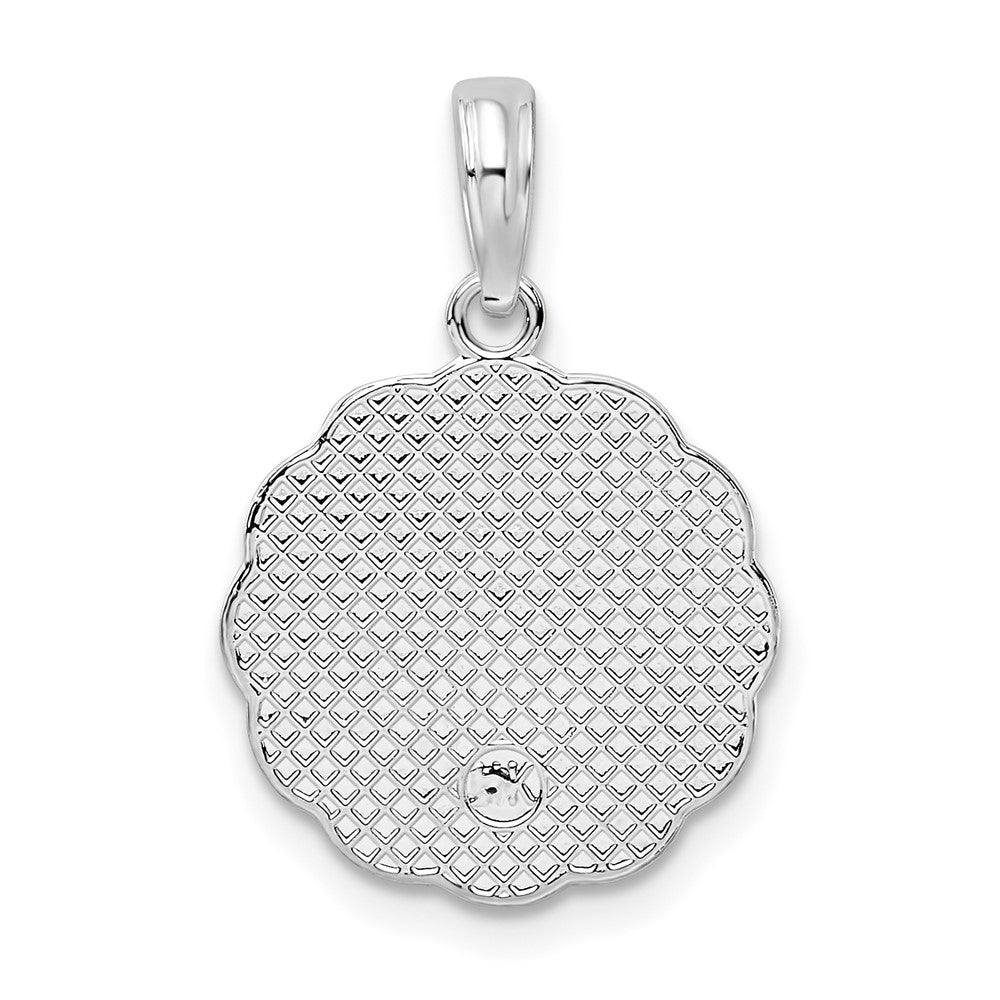 Sterling Silver De-Ani Rhodium-Plated Scalloped Holy Communion Pendant