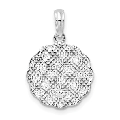 Sterling Silver De-Ani Rhodium-Plated Scalloped Holy Communion Pendant