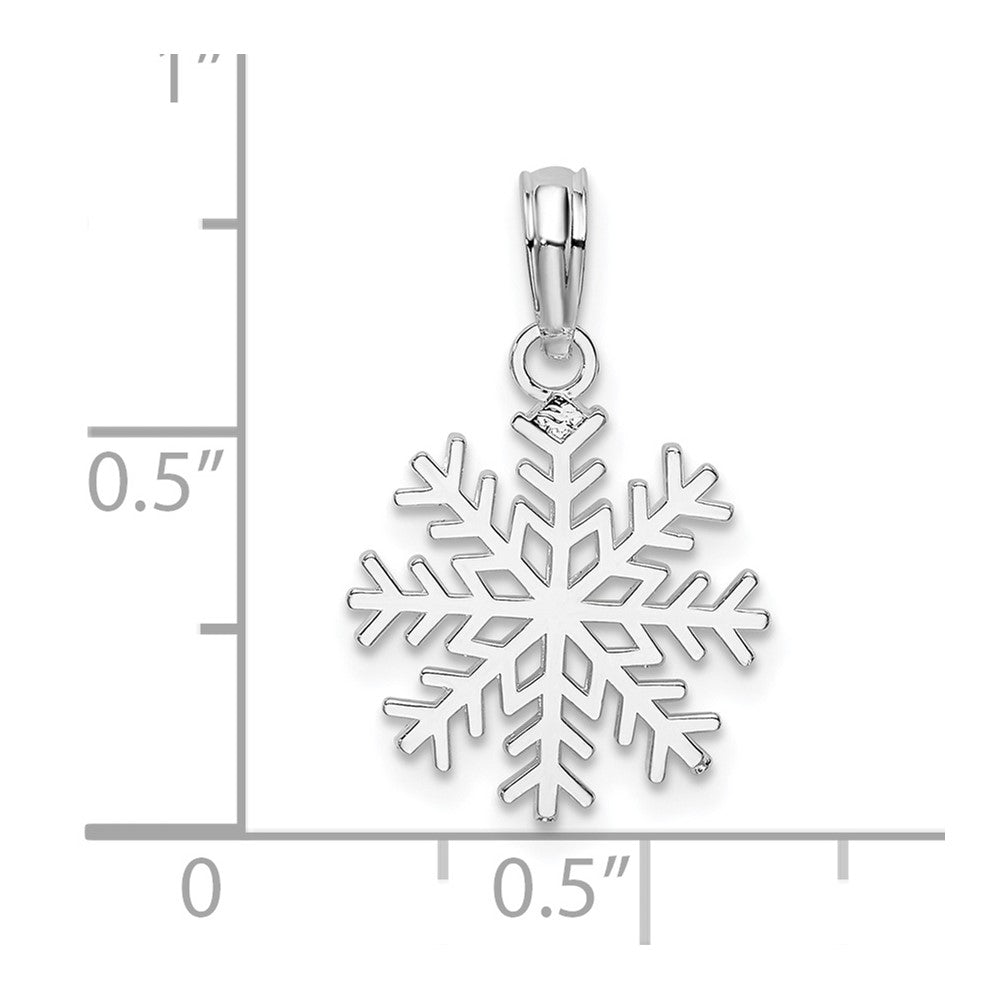 Sterling Silver De-Ani Rhodium-Plated Polished Cut-Out Snowflake Pendant