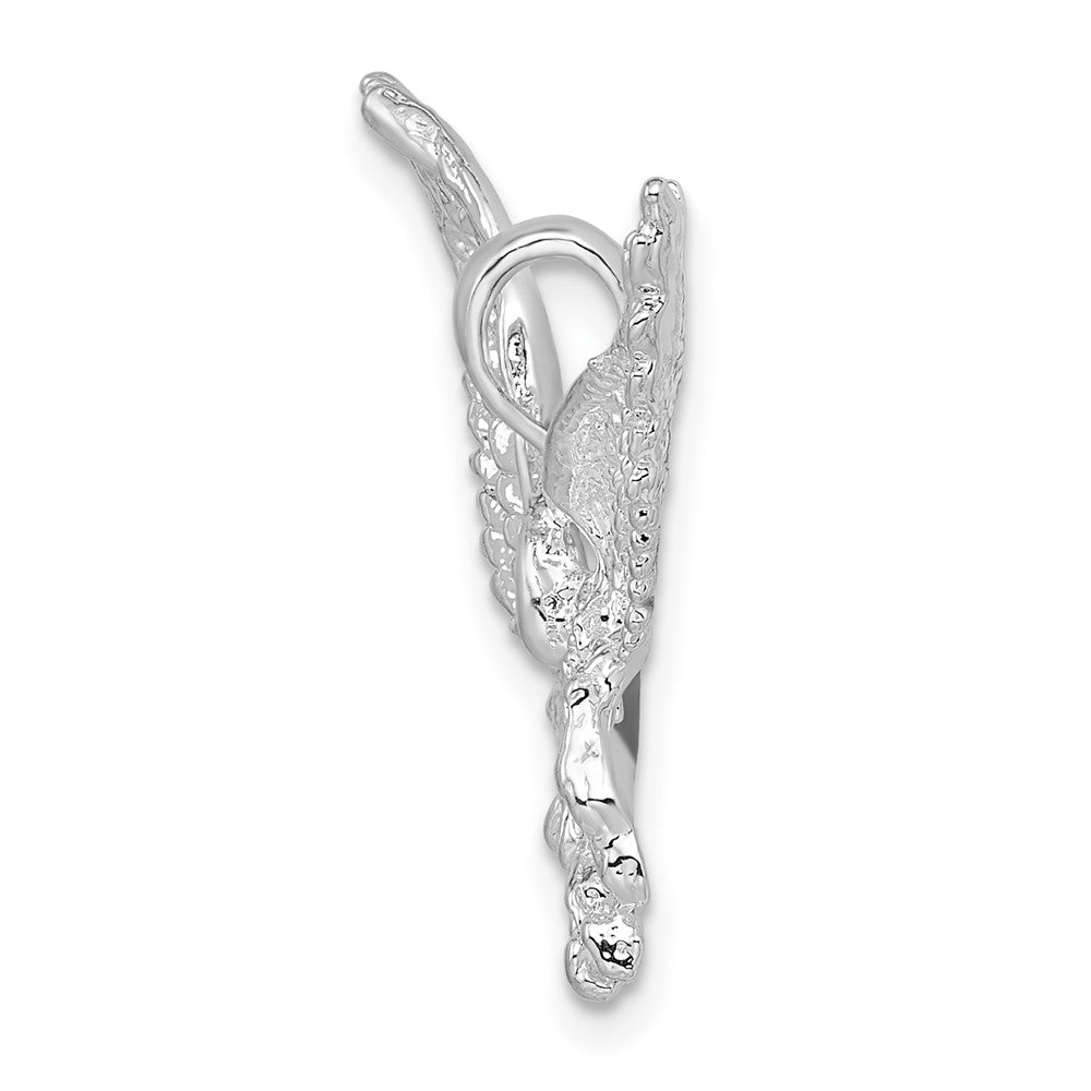 Sterling Silver De-Ani Rhodium-Plated Polished Flying Eagle Pendant