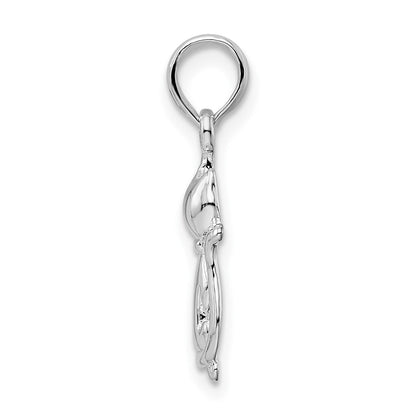 Sterling Silver De-Ani Rhodium-Plated Polished Big And Little Cats Pendant