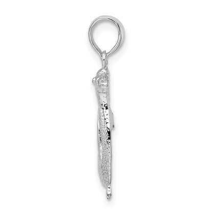 Sterling Silver De-Ani Rhodium-Plated Polished Penguin Pendant