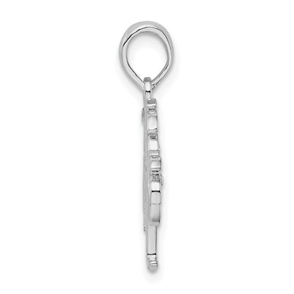 Sterling Silver De-Ani Rhodium-Plated Polished Palm Trees Pendant