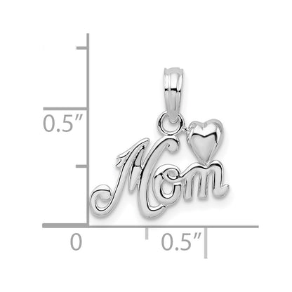 Sterling Silver De-Ani Polished Mom With Heart Pendant