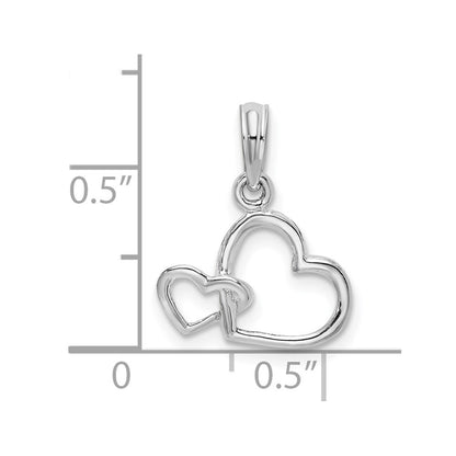 Sterling Silver De-Ani Rhodium-Plated Intertwined Double Hearts Pendant