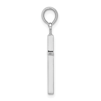 Sterling Silver De-Ani Polished Thin Latin Cross Pendant