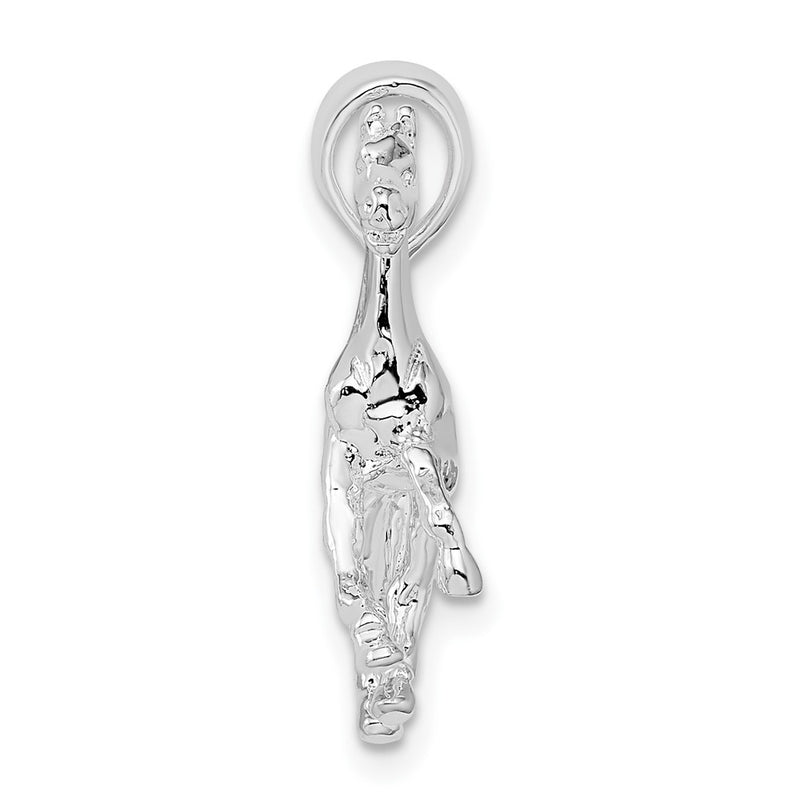Sterling Silver De-Ani Rhodium-Plated Polished 3D Walking Horse Pendant