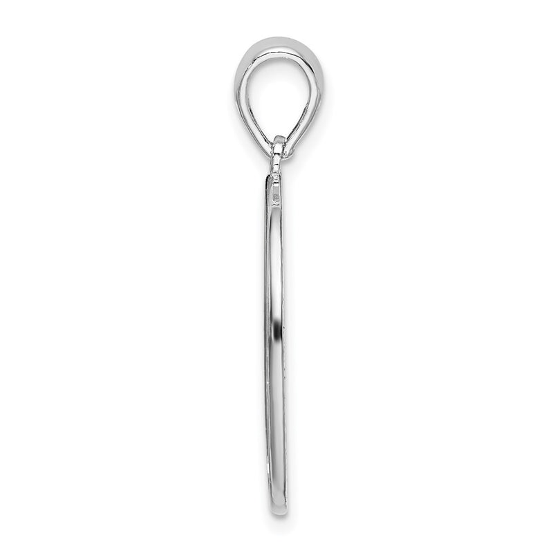 Sterling Silver De-Ani Rhodium-Plated Textured Flamingos With Palm Tree Oval Pendant