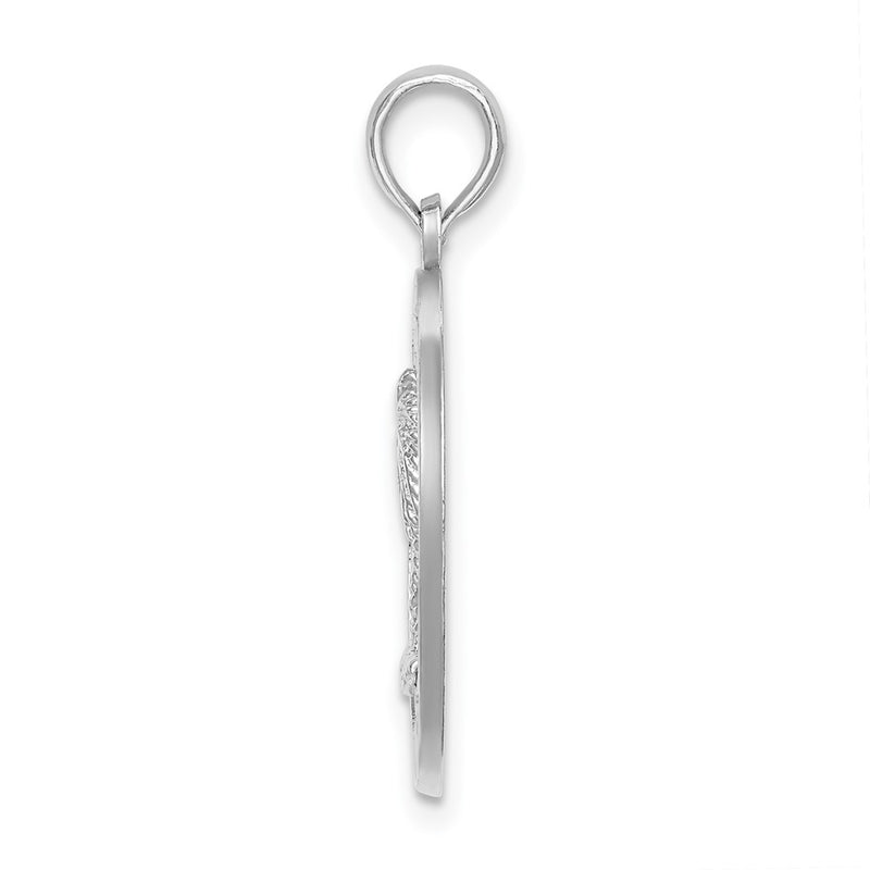 Sterling Silver De-Ani Rhodium-Plated Charleston Circle With Palm Tree Pendant
